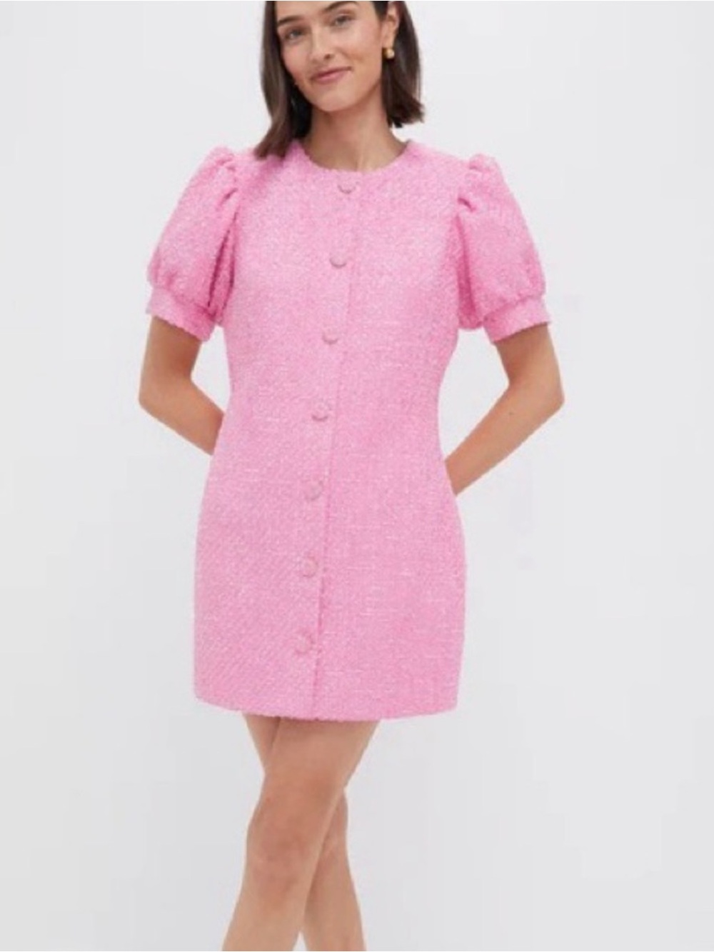 Tuckernuck Hyacinth House Pink Puff Shoulder Designer Dress